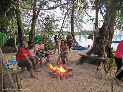Activities on Koh Ta Kiev Island.